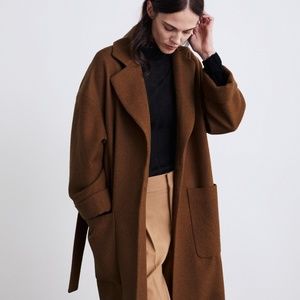 zara belted double breasted coat